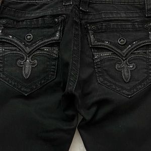 Black revival low rise jeans